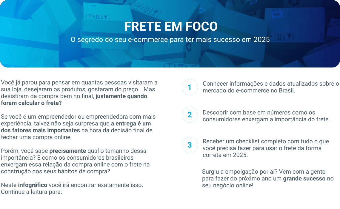 Infográfico grátis: Frete em Foco